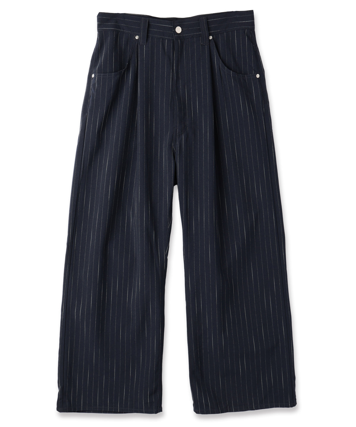 STRIPE WIDE ONE TUCK PANTS