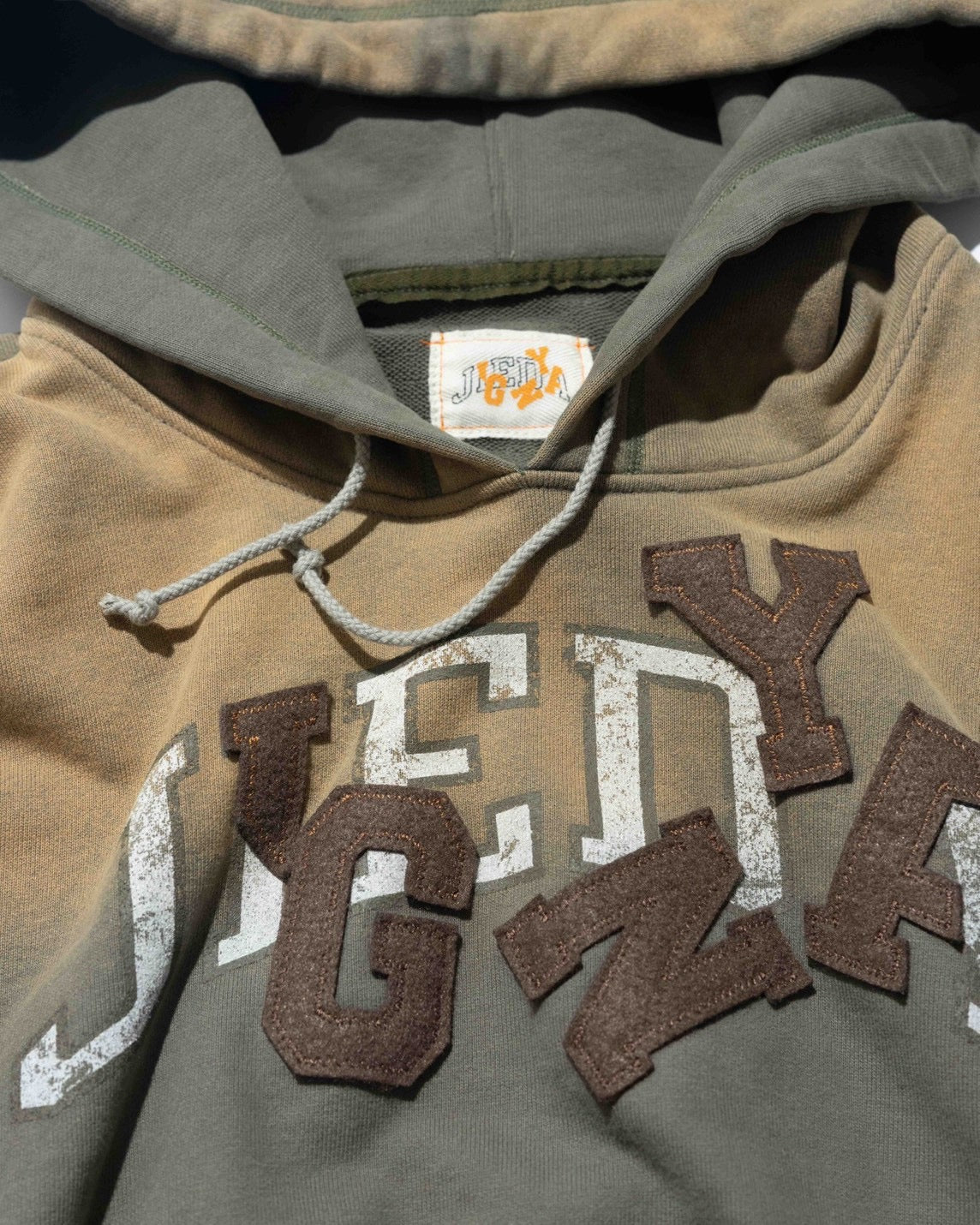 YANGI × JIEDA Vintage Distressed Fades Hoodie