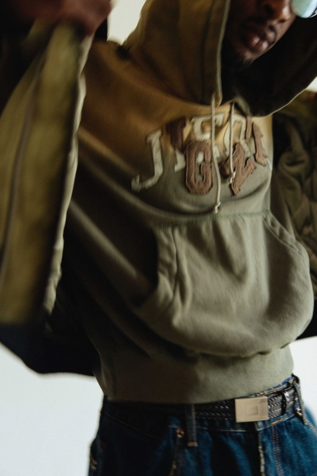 YANGI × JIEDA Vintage Distressed Fades Hoodie