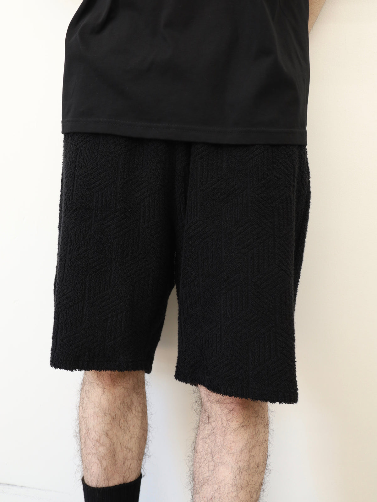 GEOMETRIC PILE WIDE SHORTS