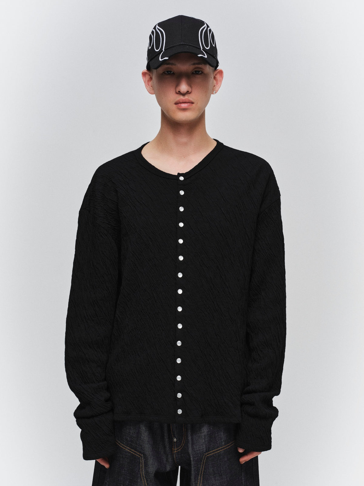 GAUZE SNAP CARDIGAN