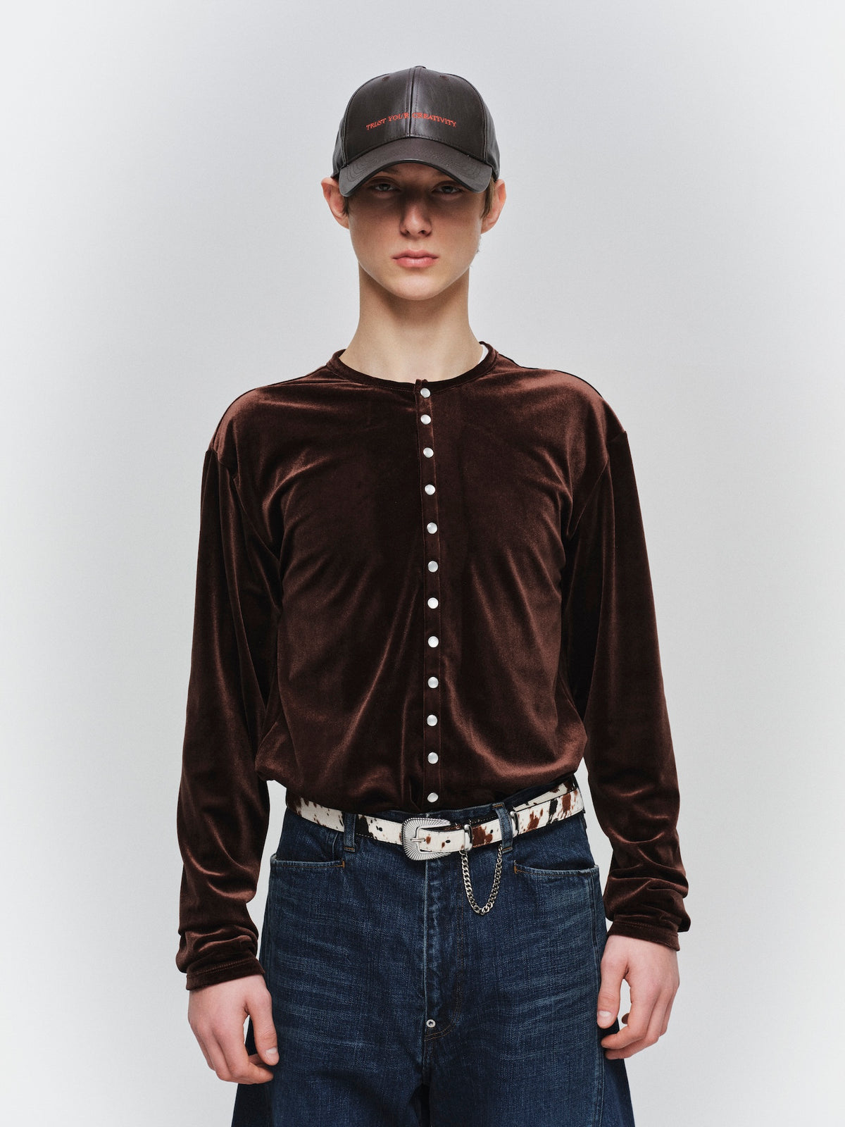VELOR SNAP CARDIGAN