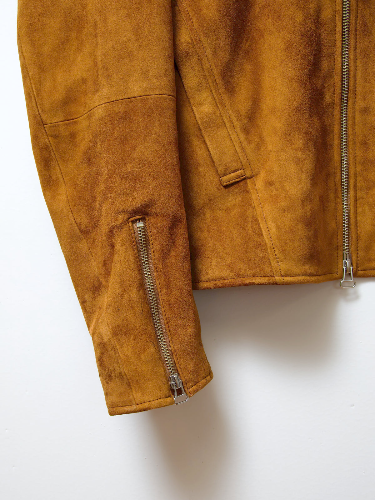 NUBUCK DRAPING LEATHER JACKET