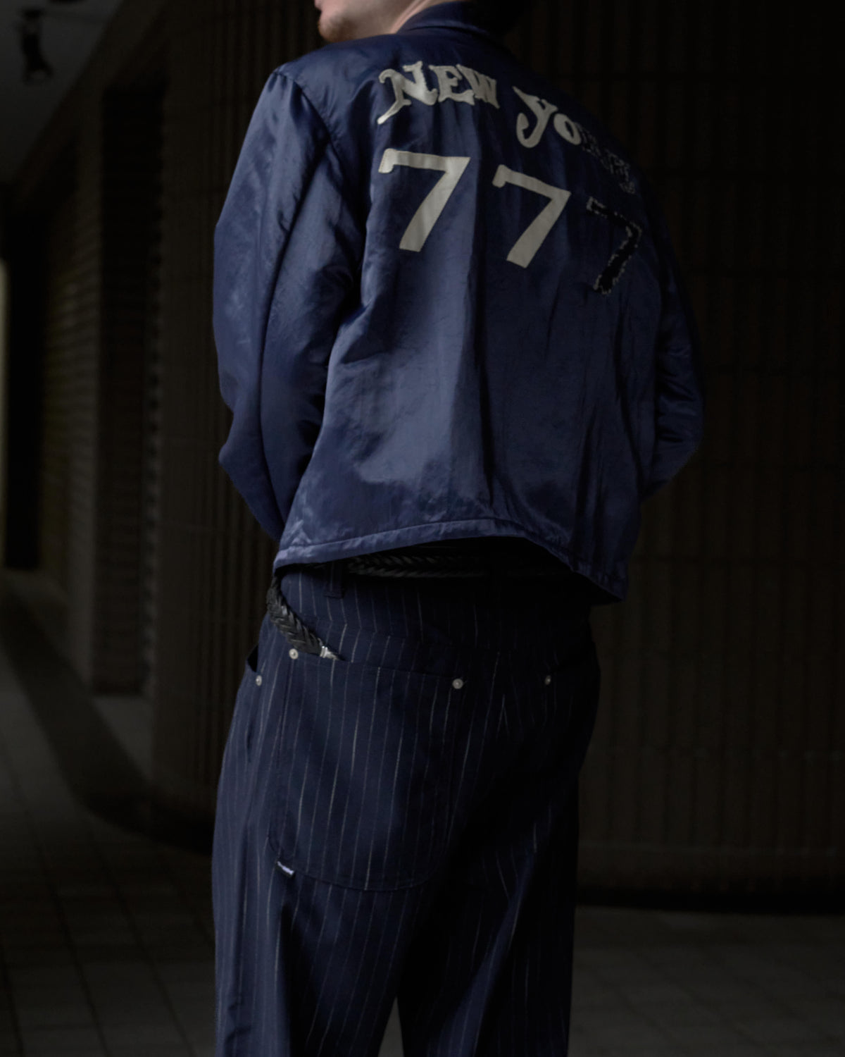 STRIPE WIDE ONE TUCK PANTS
