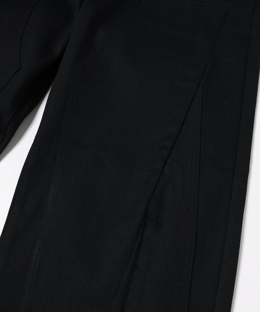 CUT OFF DOUBLE KNEE DENIM PANTS