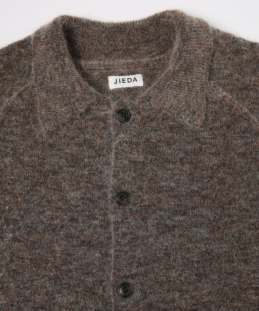 LAYERED MOHAIR KNIT SHIRT