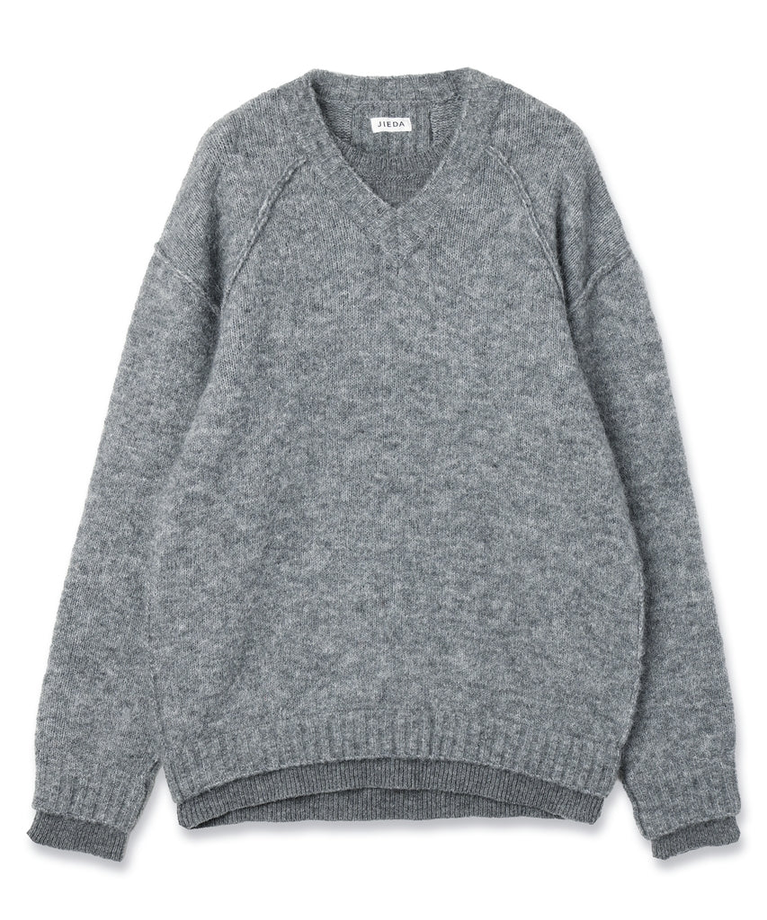 LAYERED MOHAIR V-NECK SWEATER