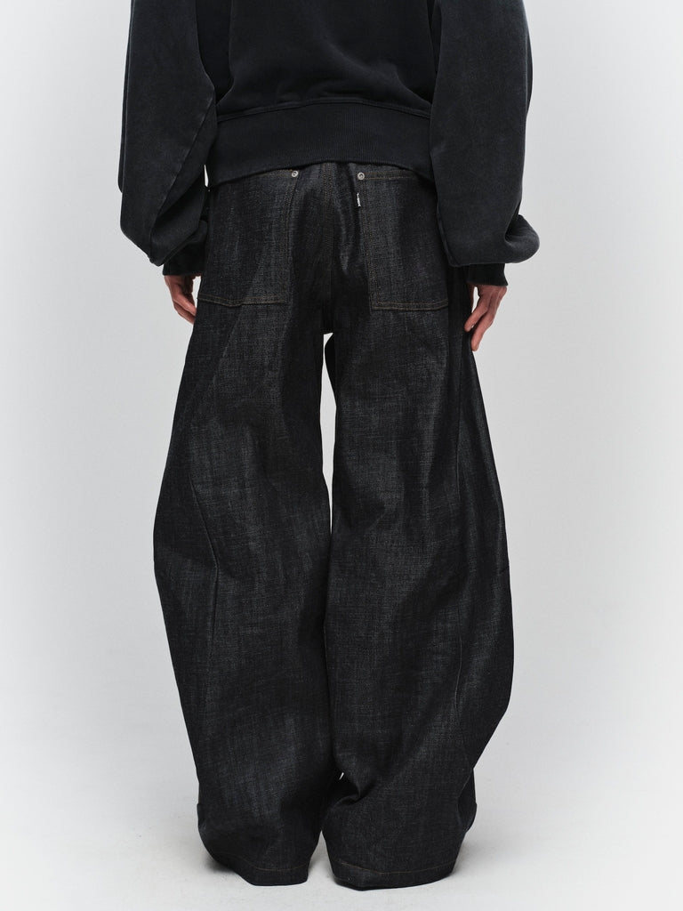 DRAPING DENIM PANTS