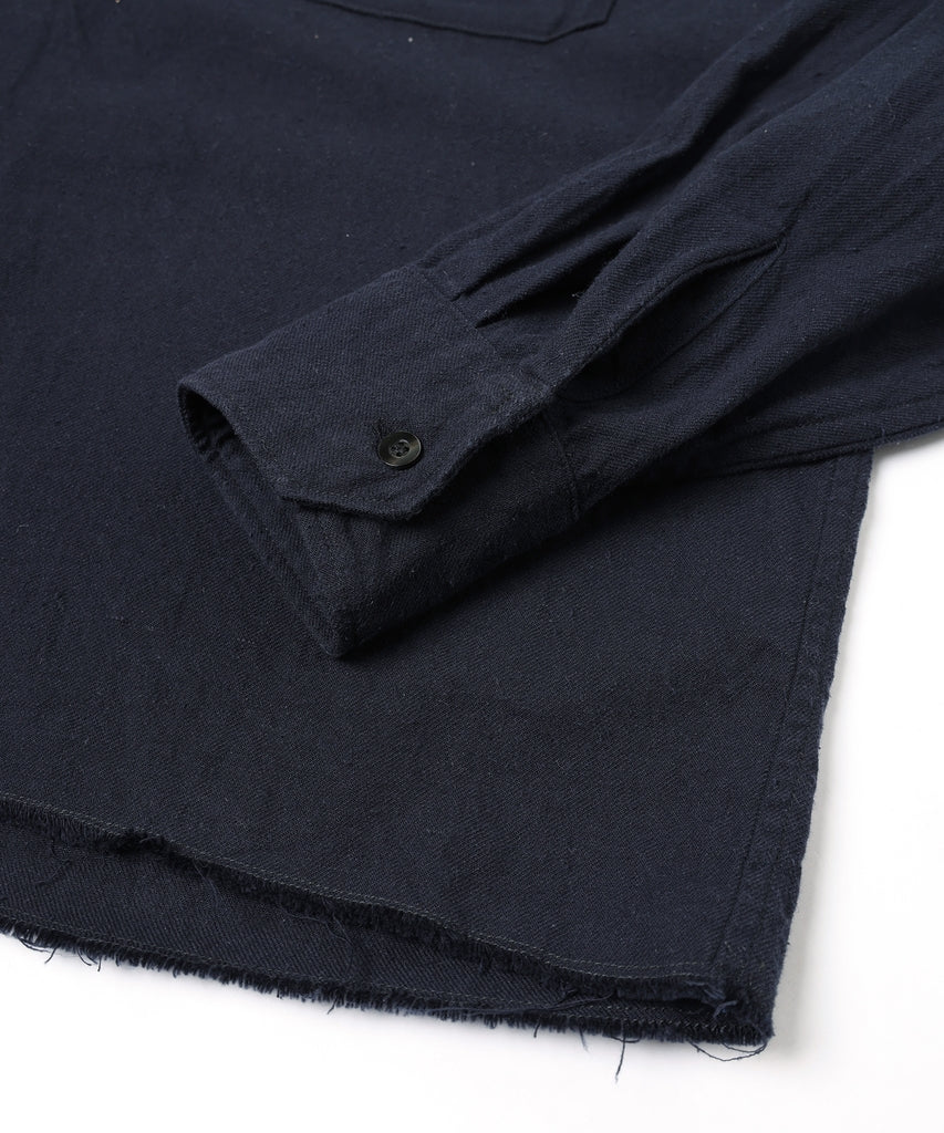 COTTON SILK CUT-OFF SHORT SHIRT