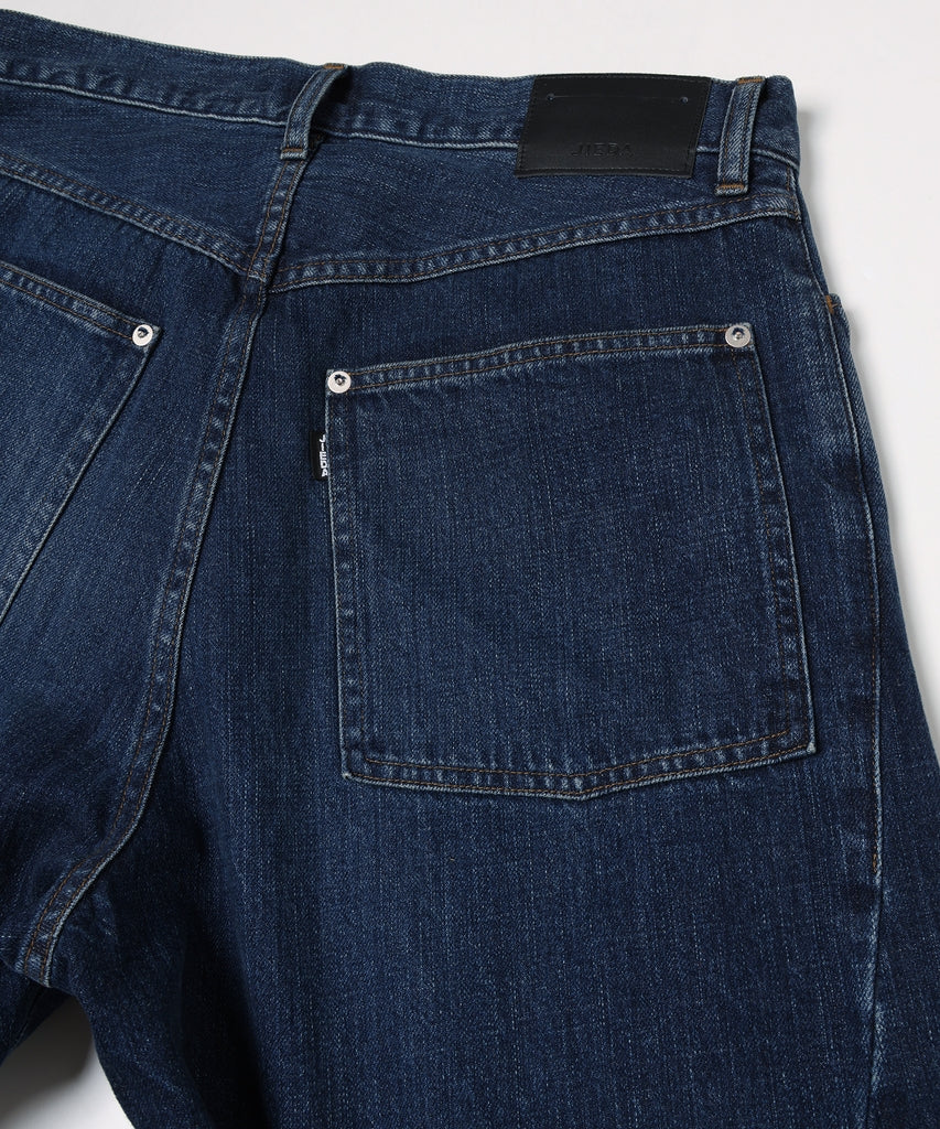 VINTAGE-FEEL DRAPED DENIM PANTS