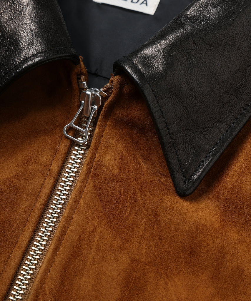 NUBUCK DRAPING LEATHER JACKET