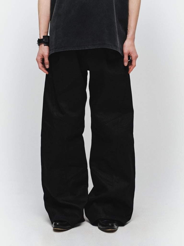 ENGINEERED DRAPING FLARE DENIM PANTS