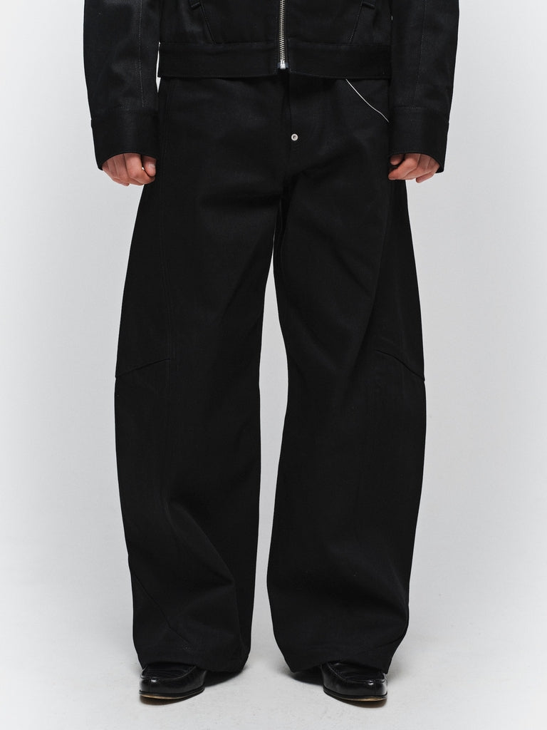 DRAPING DENIM PANTS