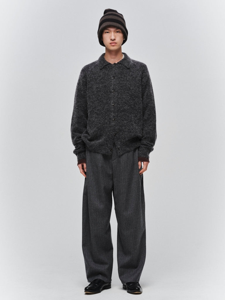 LAYERED MOHAIR KNIT SHIRT