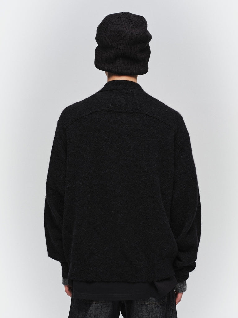 LAYERED MOHAIR KNIT SHIRT