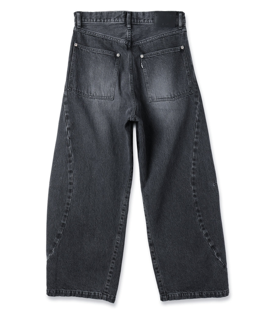 VINTAGE-FEEL DRAPED DENIM PANTS