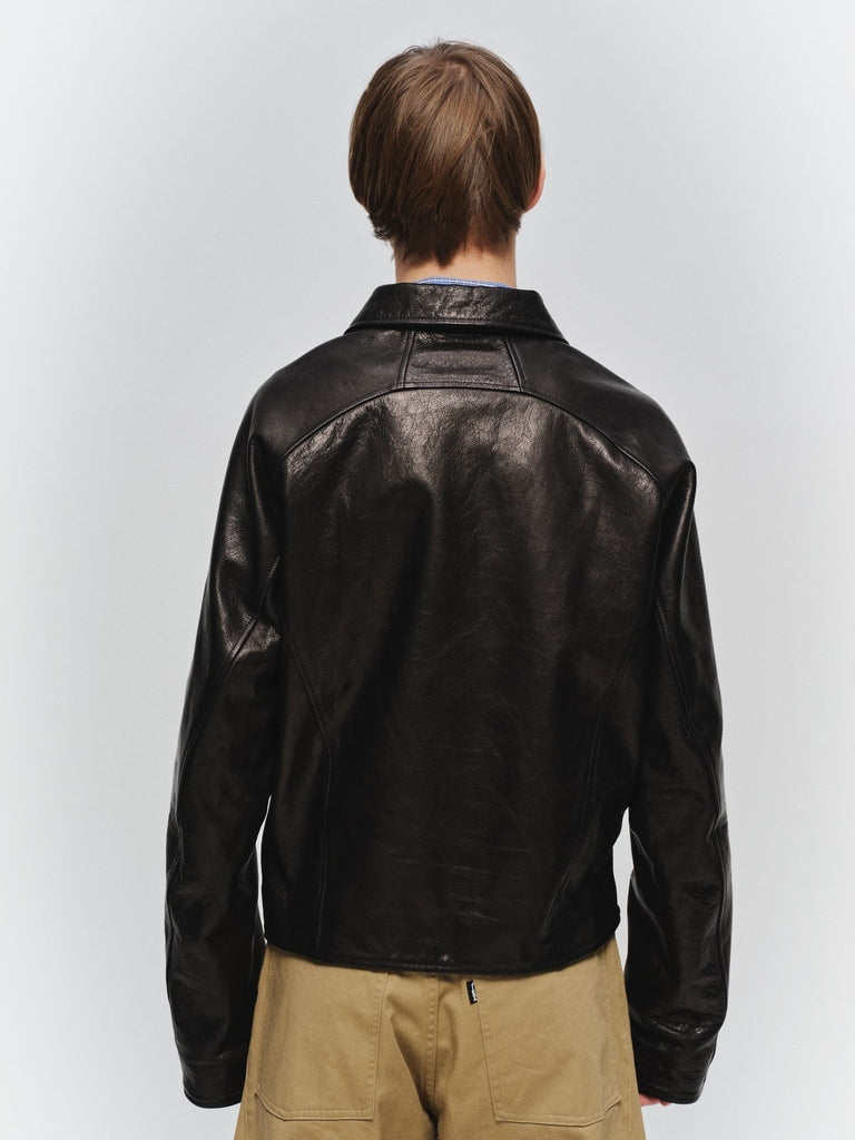 DRAPING LEATHER JACKET