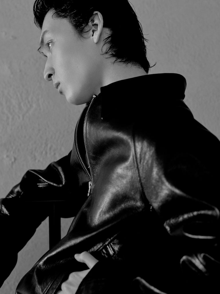 DRAPING LEATHER JACKET