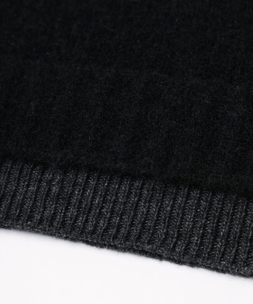 LAYERED MOHAIR V-NECK SWEATER