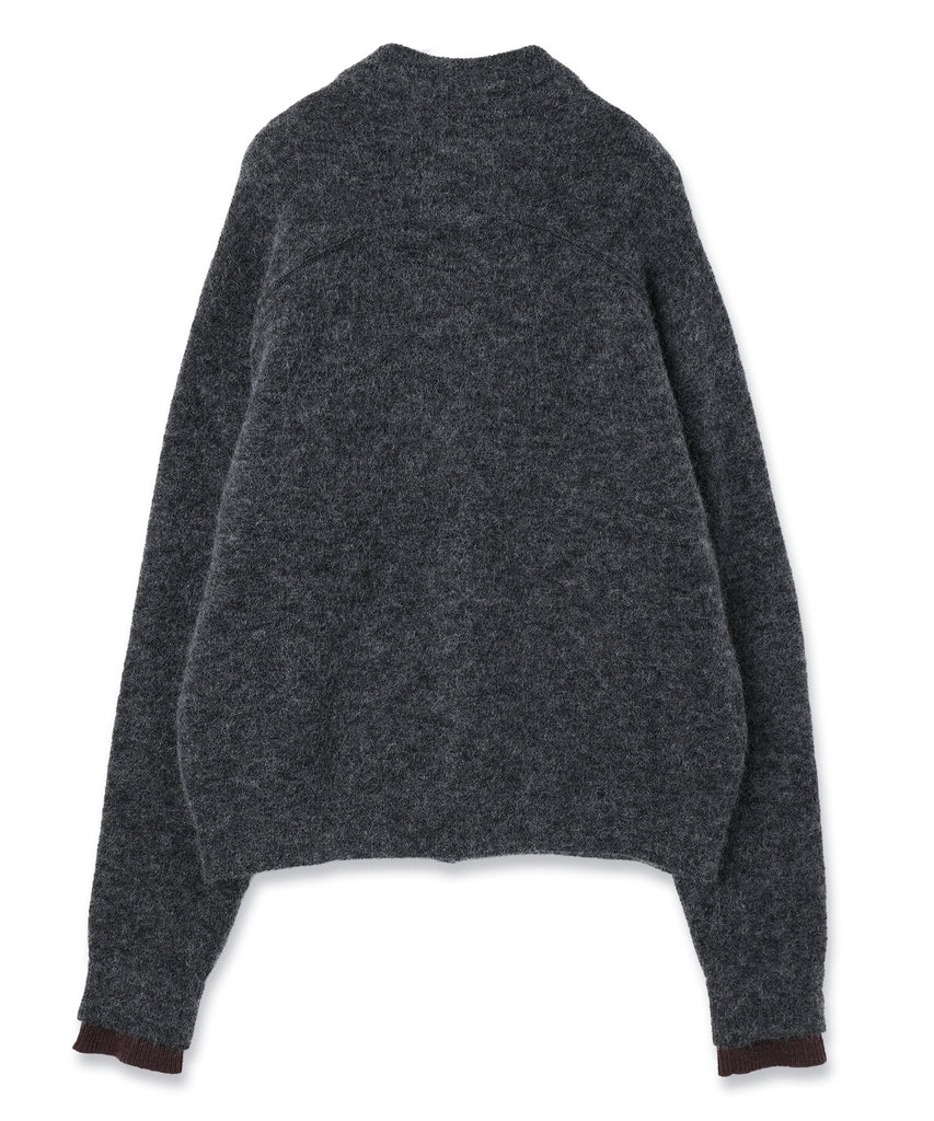 LAYERED MOHAIR KNIT SHIRT