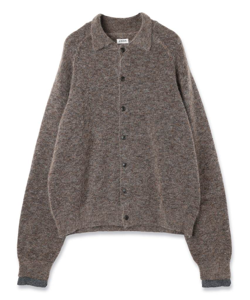LAYERED MOHAIR KNIT SHIRT