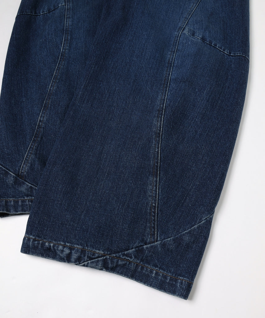 VINTAGE-FEEL DRAPED DENIM PANTS