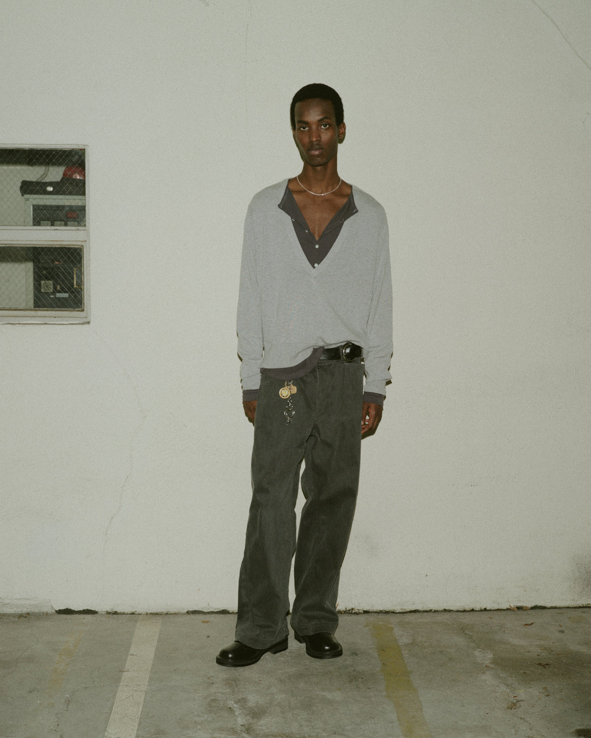 [SAMPLE] COTTON SILK V NECK KNIT