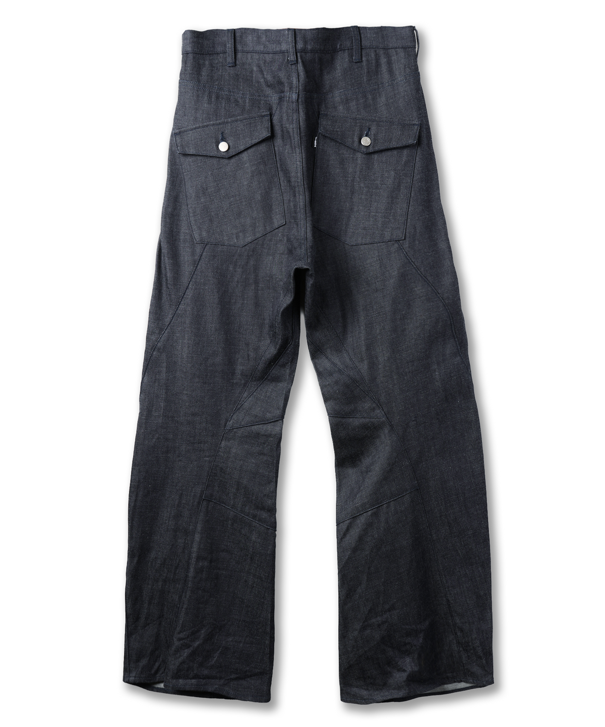 ENGINEERED DRAPING FLARE DENIM PANTS