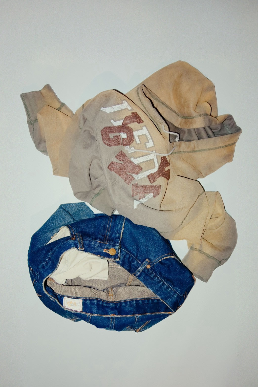 YANGI × JIEDA　Vintage Distressed Fades Hoodie