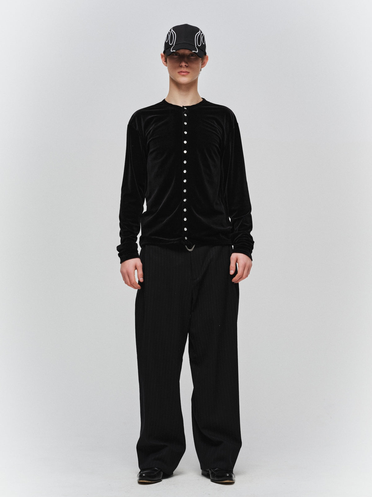 VELOR SNAP CARDIGAN