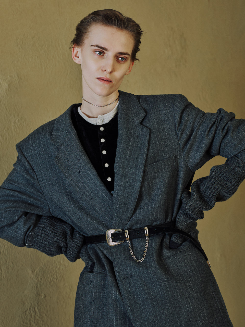 VELOR SNAP CARDIGAN