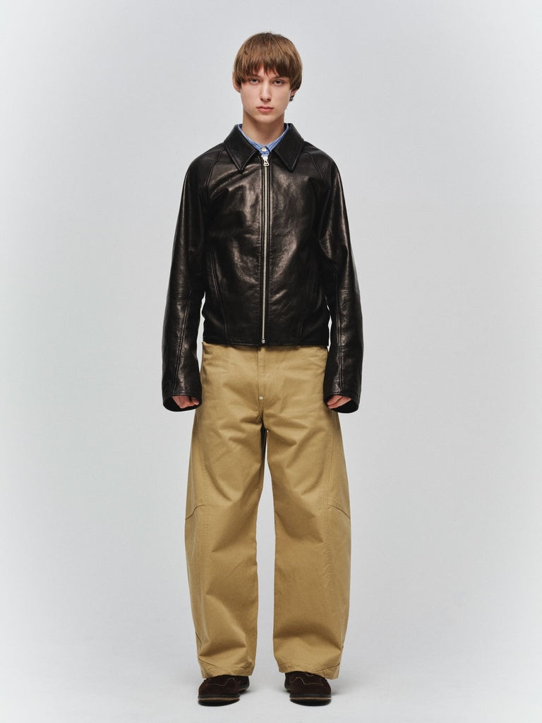 DRAPING LEATHER JACKET