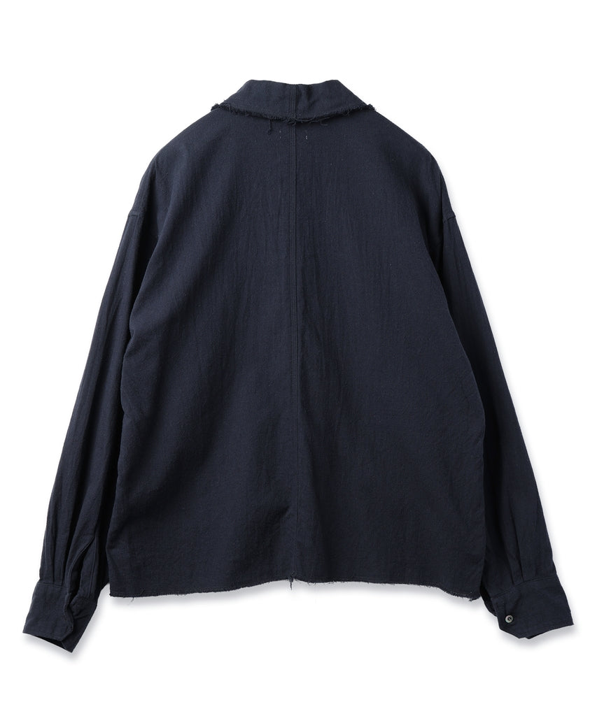 COTTON SILK CUT-OFF SHORT SHIRT