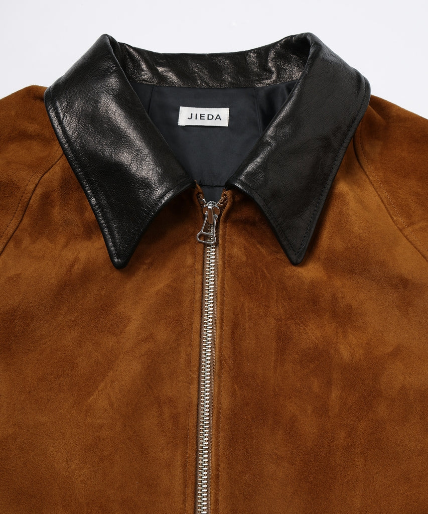 NUBUCK DRAPING LEATHER JACKET