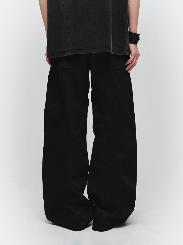 ENGINEERED DRAPING FLARE DENIM PANTS