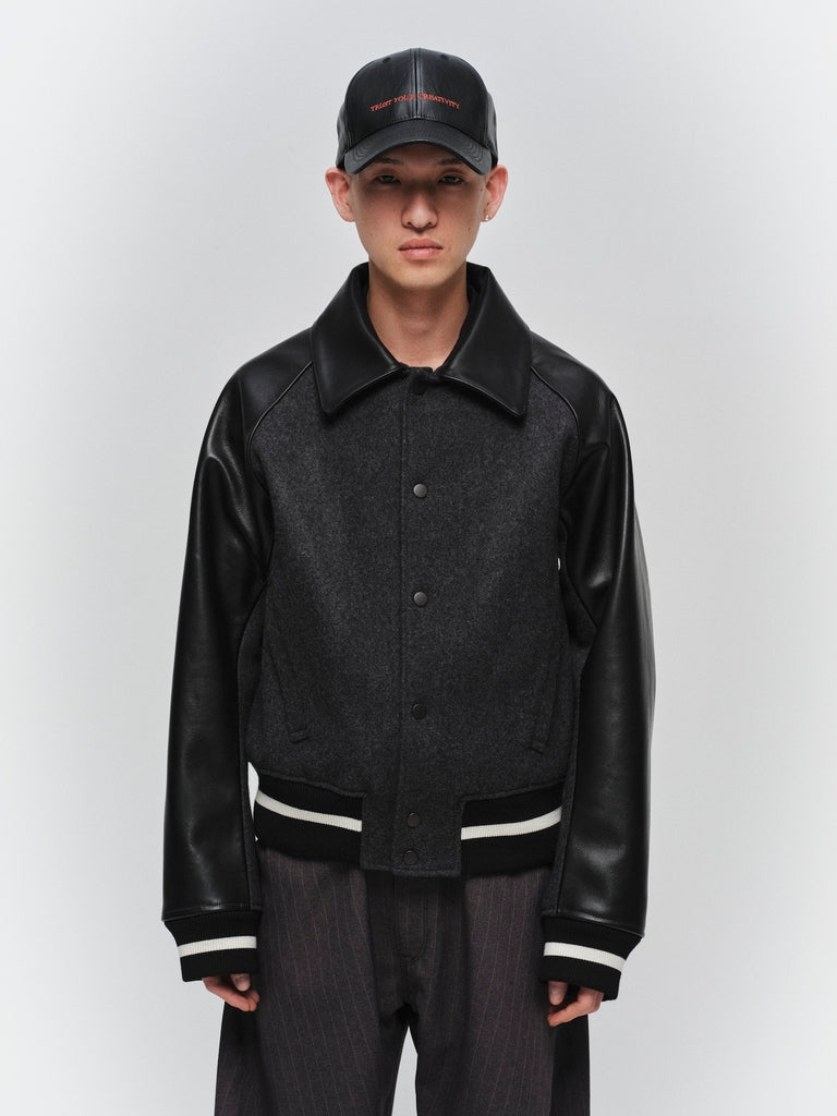 DRAPING VARSITY JACKET