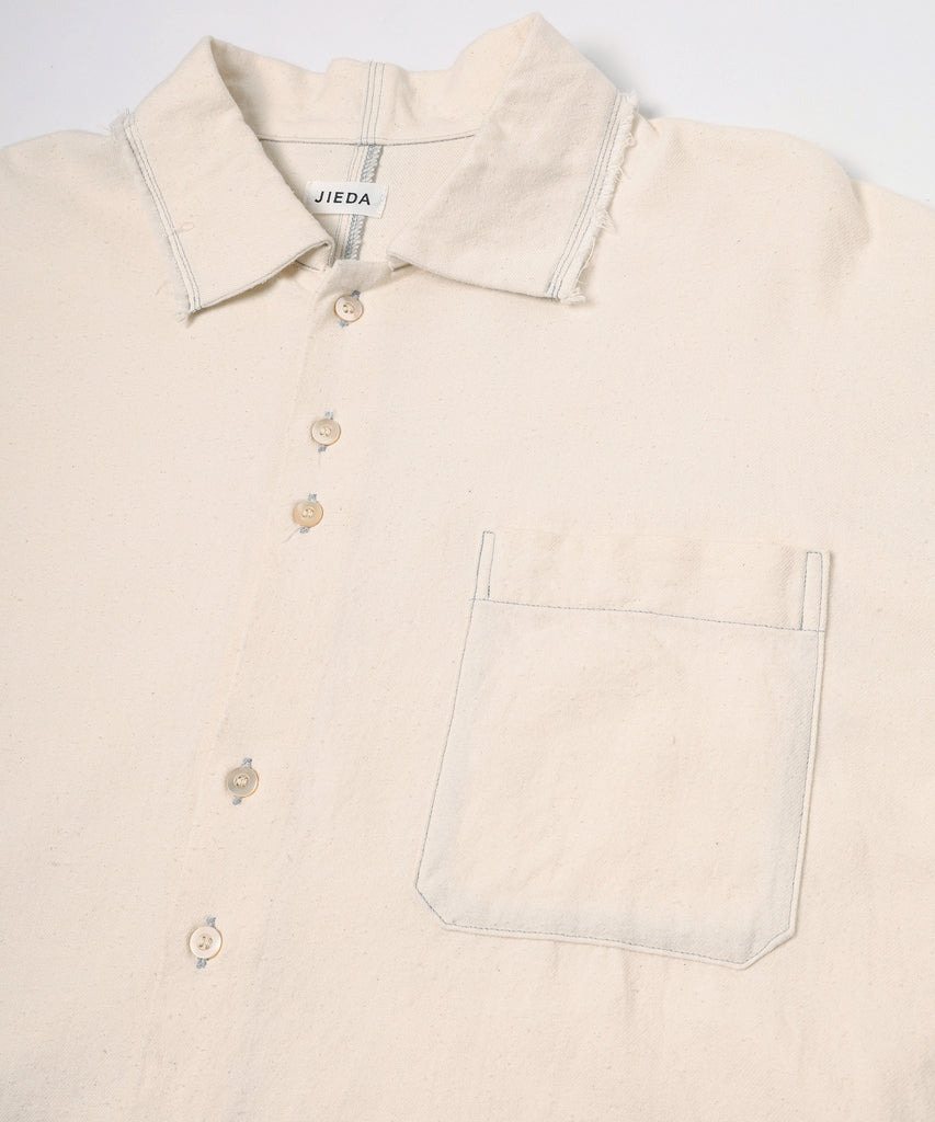 COTTON SILK CUT-OFF SHORT SHIRT