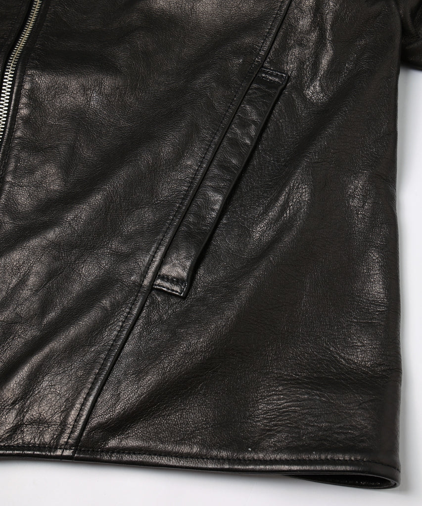 DRAPING LEATHER JACKET