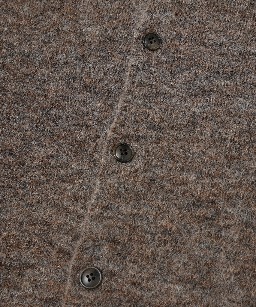 LAYERED MOHAIR KNIT SHIRT