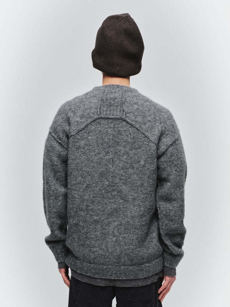 LAYERED MOHAIR V-NECK SWEATER