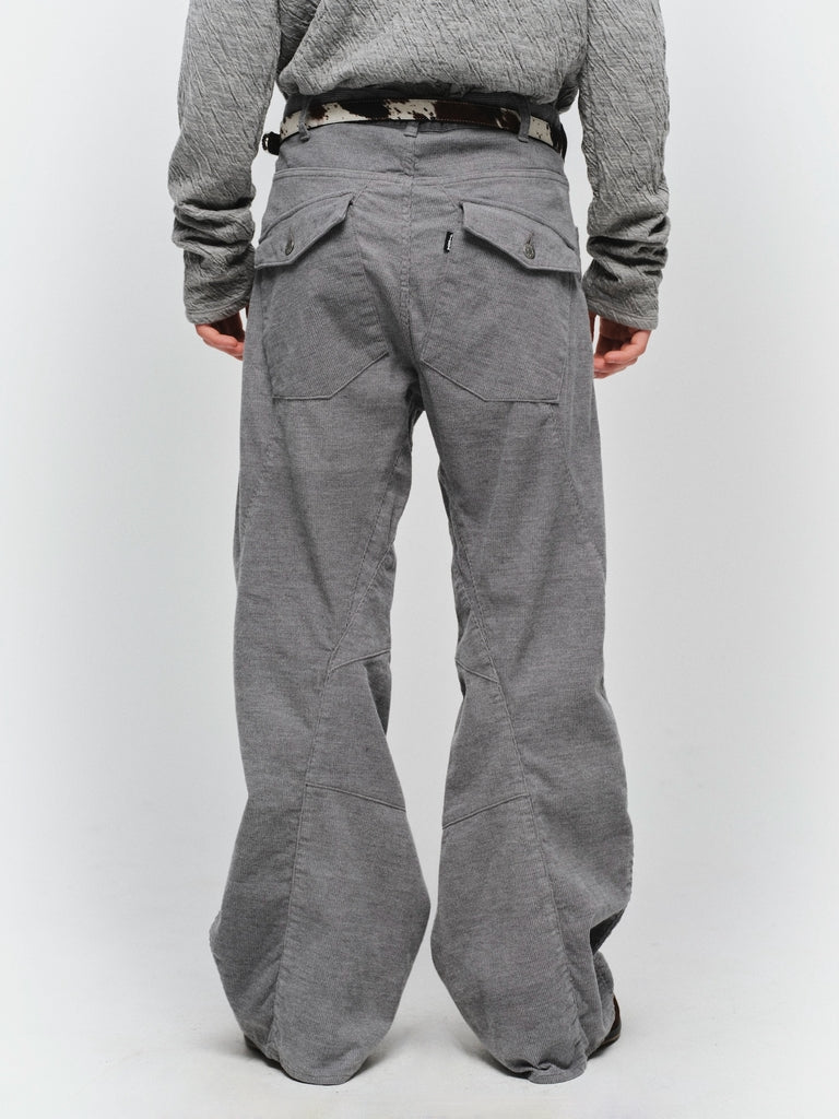 ENGINEERED DRAPING FLARE CORDUROY PANTS