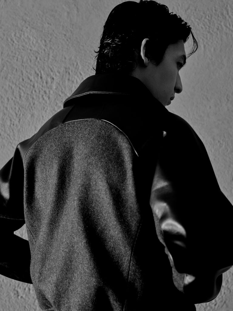 DRAPING VARSITY JACKET