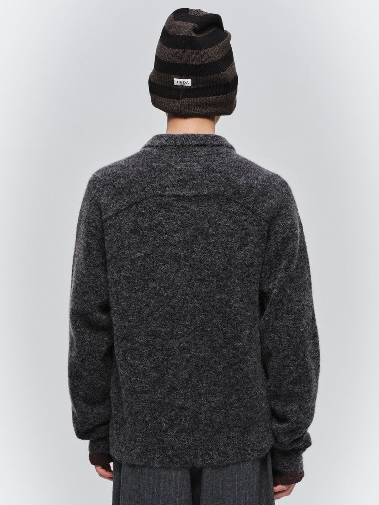 LAYERED MOHAIR KNIT SHIRT