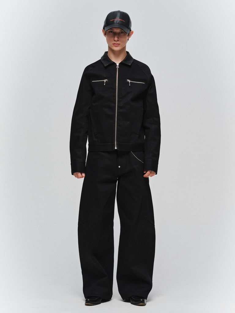 DRAPING DENIM PANTS