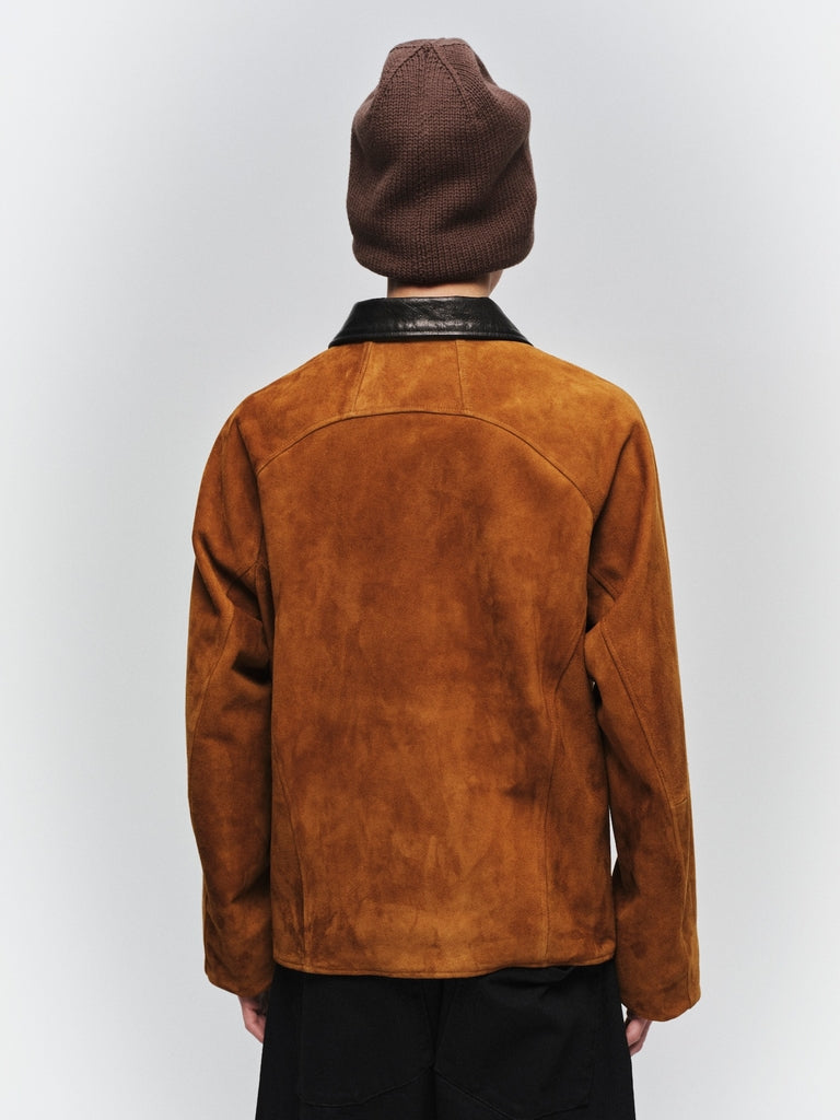 NUBUCK DRAPING LEATHER JACKET