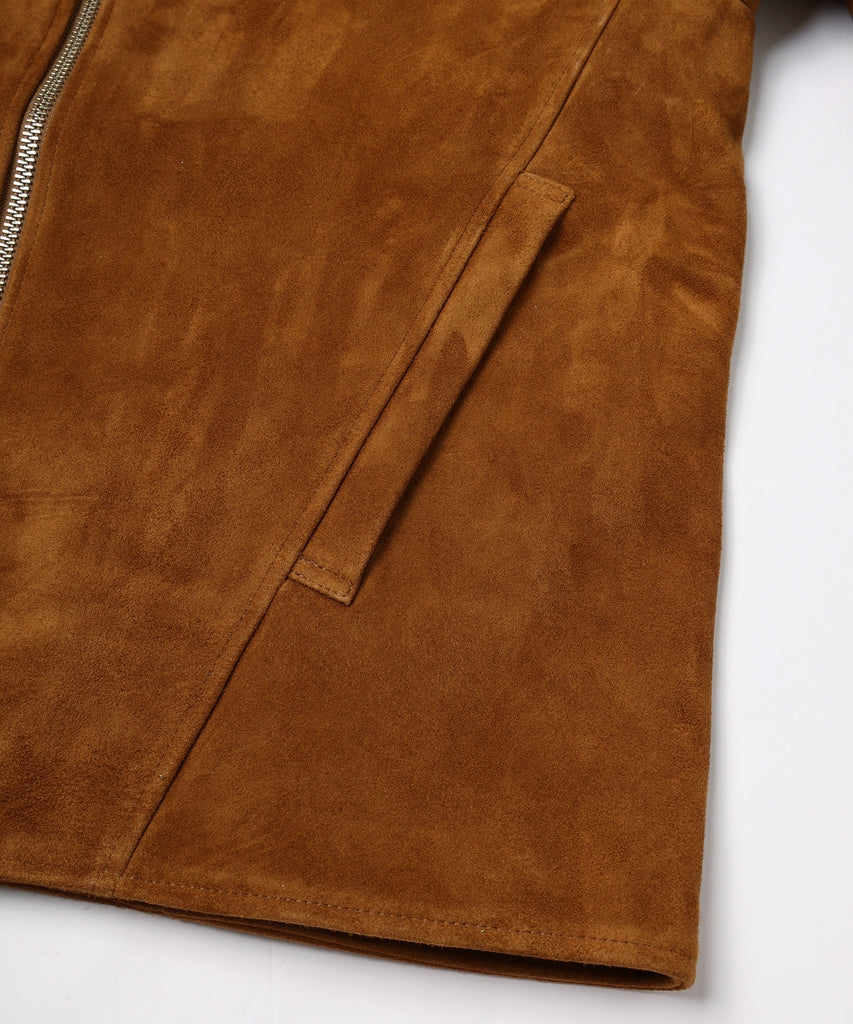 NUBUCK DRAPING LEATHER JACKET
