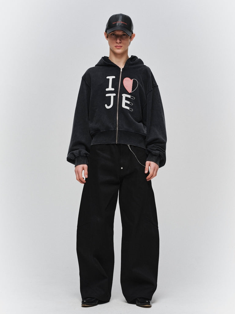 DRAPING DENIM PANTS