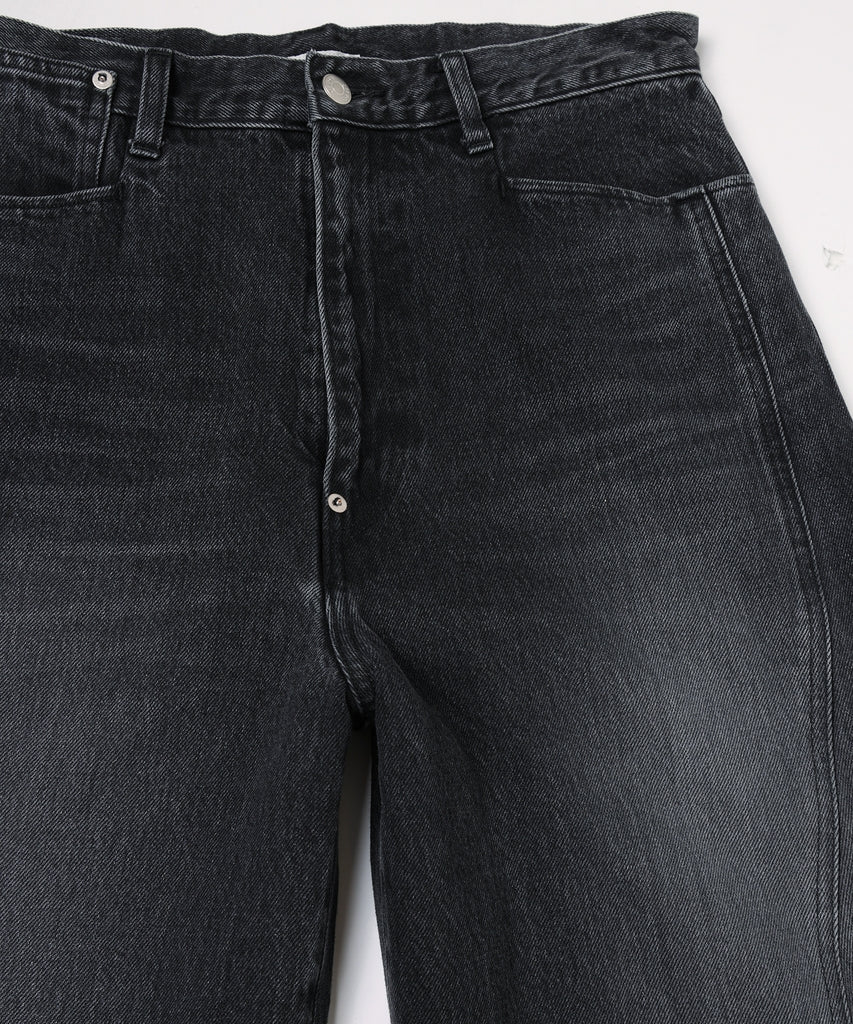 VINTAGE-FEEL DRAPED DENIM PANTS