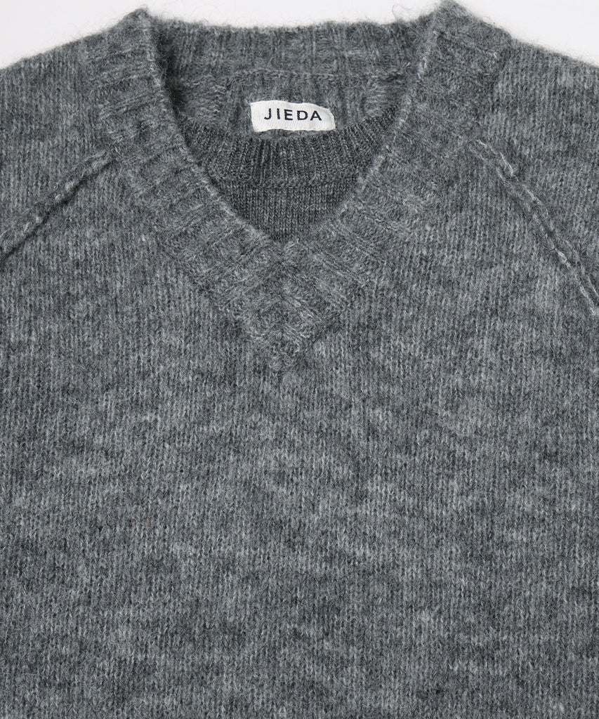 LAYERED MOHAIR V-NECK SWEATER
