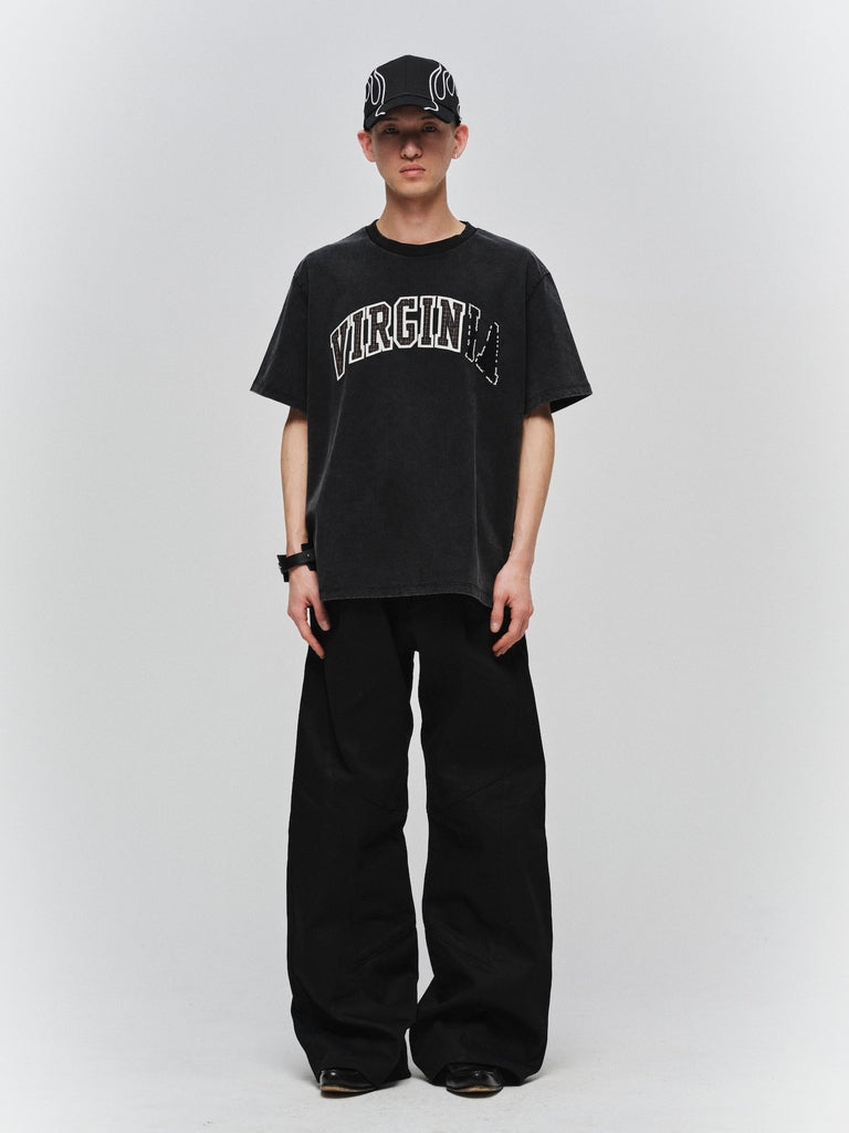 ENGINEERED DRAPING FLARE DENIM PANTS